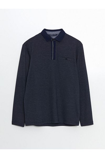 LC Waikiki LCWAIKIKI Klassisches Herren-Sweatshirt mit Polokragen und langen Ärmeln