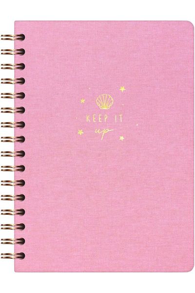 STOREMAX Jvnnastore A5 Spiral Hard Cover Linen Plain Unlined Undated Notepad Candy Pink Trendyfr 64
