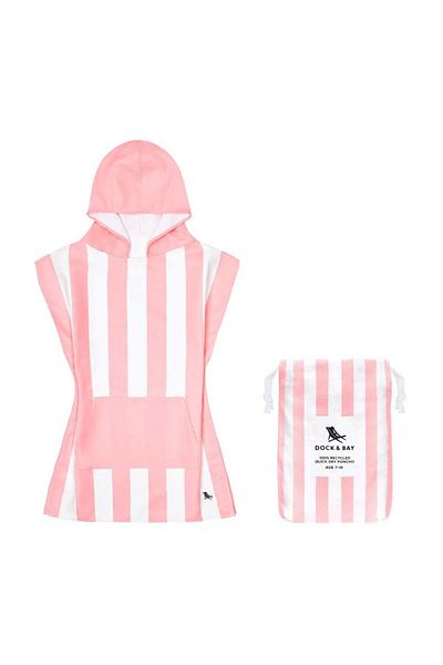Dock & Bay PONCHO KIDS - MALIBU PINK - AGE 7 TO 10