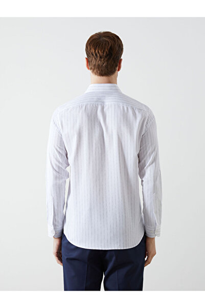 LC Waikiki LCWAIKIKI Formal Slim Fit Uzun Kollu Çizgili Gabardin Erkek Gömlek