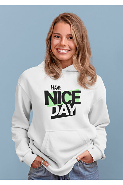 MAGORS سويت شيرت نسائي من القطن بأكمام طويلة وطبعة 3 خيوط من NICE DAY