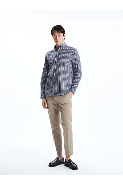 LC Waikiki SOUTHBLUE Regular Fit Long Sleeve Striped Men's Shirt