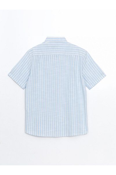 LC Waikiki Regular Fit Short Sleeve Striped Poplin Men's Shirt