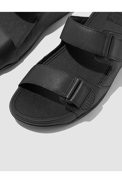 Fitflop Papuci pentru bărbați Gogh Moc L05 din piele naturală neagră