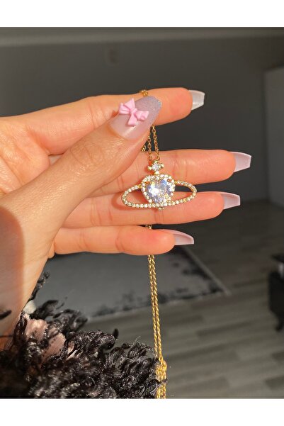 Pinky Lady قلادة فيفيان ساتورن من الفولاذ المقاوم للصدأ