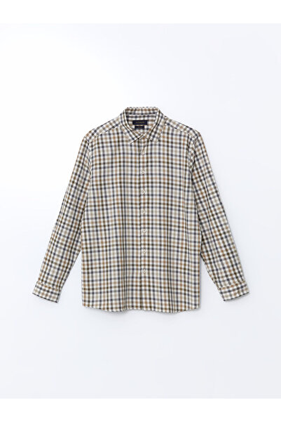 LC Waikiki Southblue Slim Fit Long Sleeve Plaid Men's Shirt