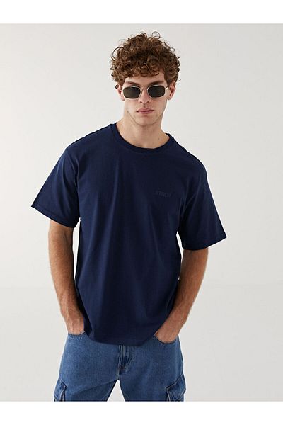 LC Waikiki Ανδρικό μπλουζάκι XSIDE Crew με κοντό μανίκι με στάμπα από χτενισμένο βαμβάκι