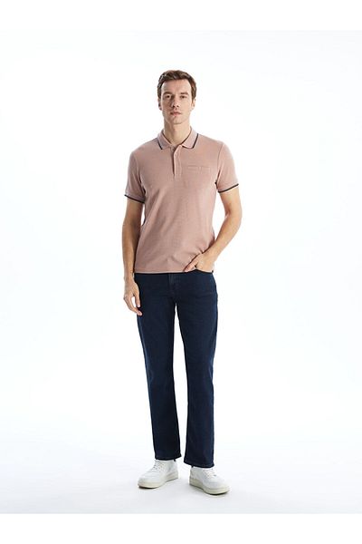 LC Waikiki Lcwaikiki Classic Polo Neck Short Sleeve Men's Textured T-Shirt