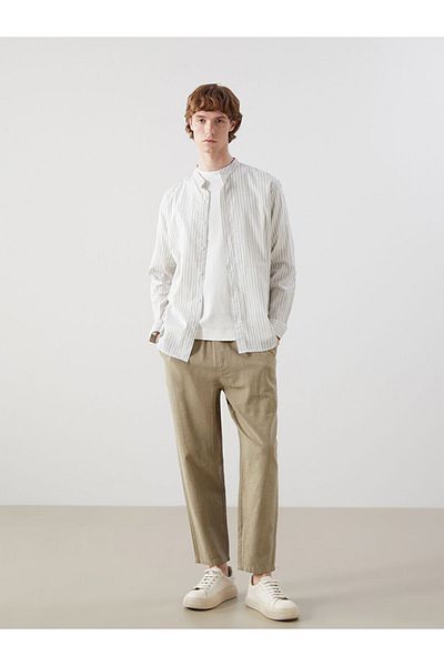 LC Waikiki Regular Fit Long Sleeve Striped Poplin Men's Shirt