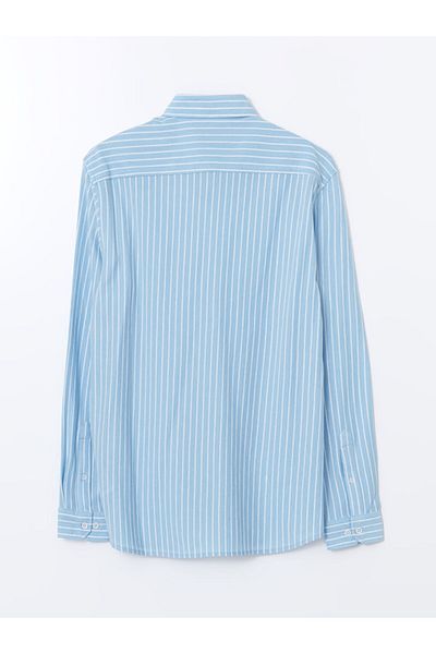 LC Waikiki Ανδρικό πουκάμισο με μακρυμάνικο ριγέ SOUTHBLUE Slim Fit