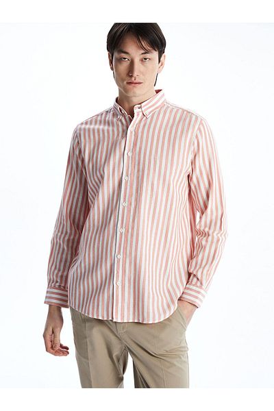 LC Waikiki Regular Fit Long Sleeve Striped Poplin Men's Shirt