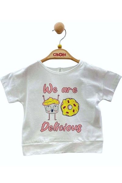 Çikoby Donat Printed Cotton Baby Girl T-shirt