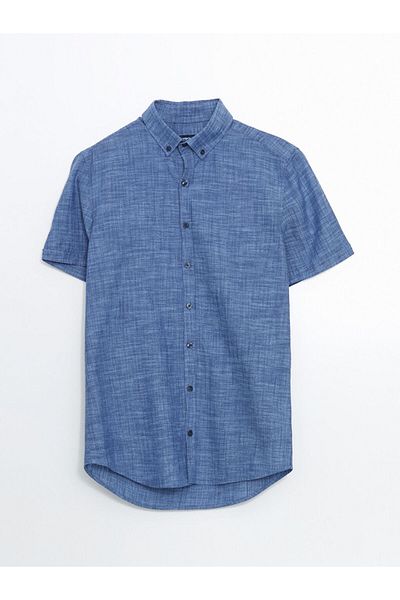 LC Waikiki Ανδρικό πουκάμισο LCWAIKIKI Classic Slim Fit με κοντό μανίκι λινό μείγμα