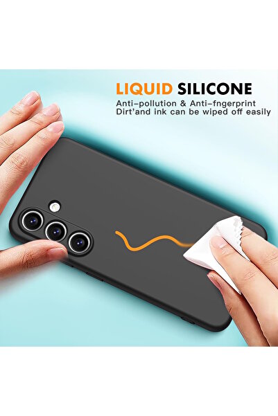 m.tk moveteck Galaxy S25 Kılıf Kamera Korumalı Yumuşak Renkli Silikon + 9h Ekran Koruyucu Cam 2in1 Set