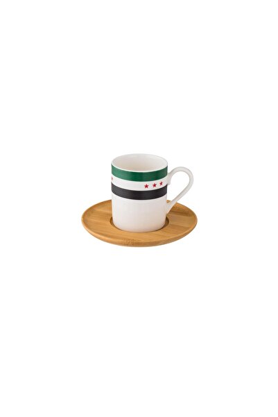 Dania A set of Turkish coffee cups with a wooden saucer for 6 people