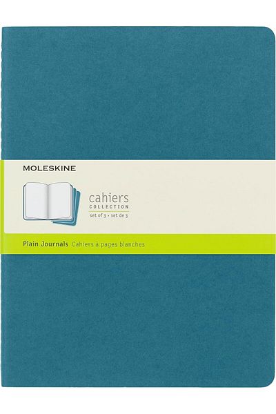 STOREMAX Jvnnastore Cahier Journal (Set of 3 Notebooks, Blank Pages, Cardboard Cover and Cotton Embroidery, Appendix