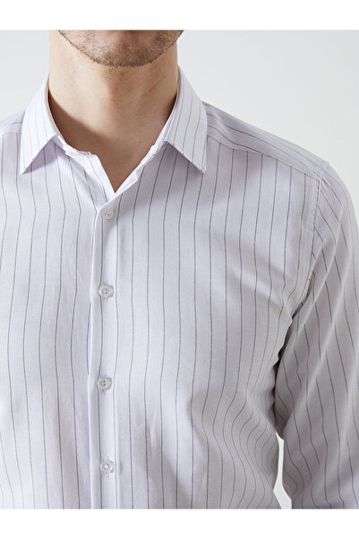LC Waikiki LCWAIKIKI Formal Slim Fit Uzun Kollu Çizgili Gabardin Erkek Gömlek