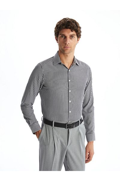 LC Waikiki Ανδρικό πουκάμισο LCWAIKIKI Formal Slim Fit μακρυμάνικο ριγέ ποπλίνα