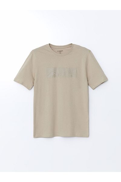 LC Waikiki Ανδρικό μπλουζάκι LCWAIKIKI Classic Crew με λαιμόκοψη κοντό μανίκι με στάμπα χτενισμένο βαμβακερό ανδρικό μπλουζάκι