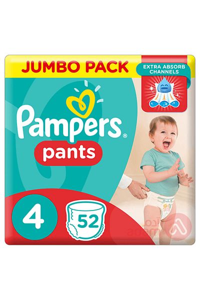 Pampers PANTS NO 4(9-14KG)JUMBO52PC