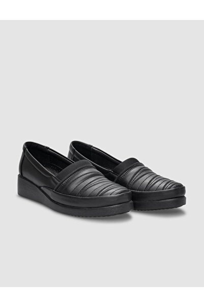 Cabani Black Stitching Detailed Women's Comfort Shoes
