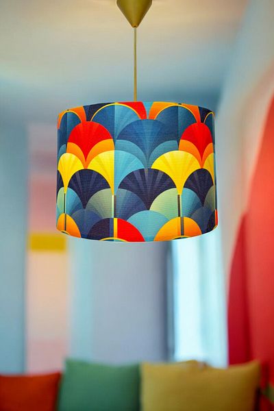 Göksu Lighting White Fabric Göksu Model Chandelier, Stylish Design for Living Room, Hall, Entrance, Balcony