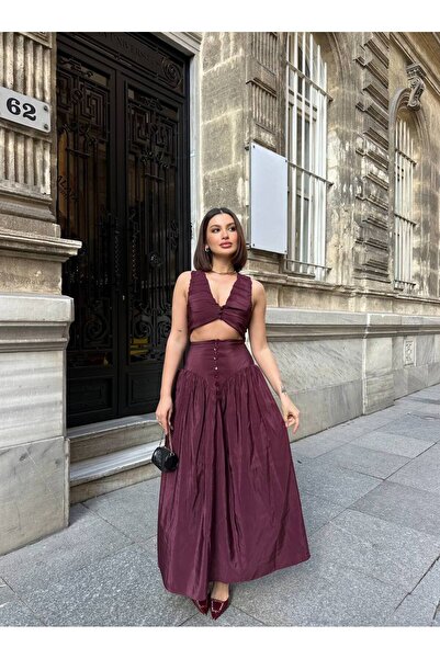 D'RECCY Women's Belden Corseed Skirt and Bustier Bottom Top Suit