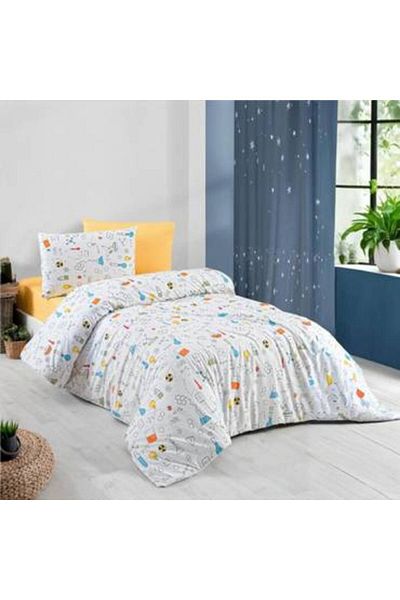 Pazar Home Bedding Bazaar Home Junior Turkish Cotton Bed Sheet, Single Size, 4 Pieces