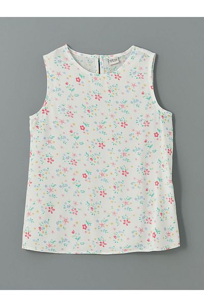 LC Waikiki New Season Crew Neck Floral Παιδική Μπλούζα για κορίτσια - S5JR23Z4