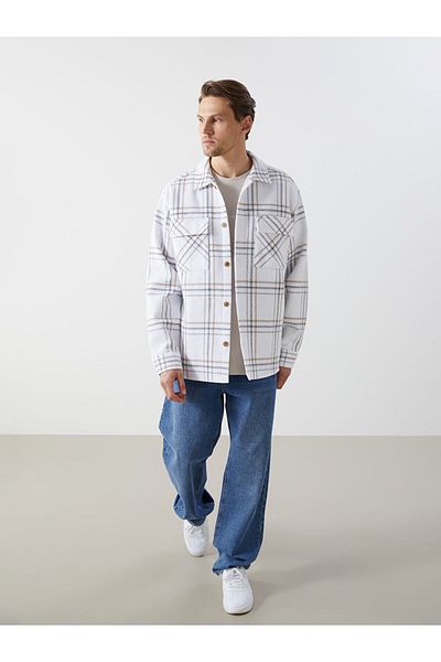 LC Waikiki Regular Fit Long Sleeve Plaid Men's Shirt Jacket