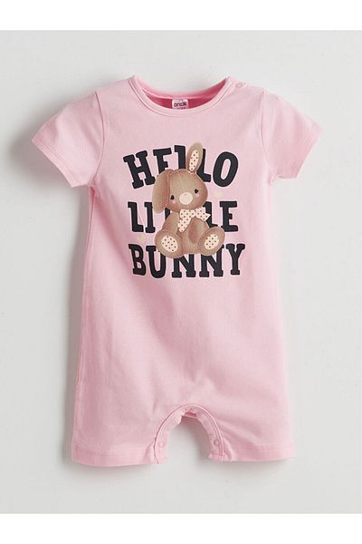 LC Waikiki New Season Crew Neck Printed Baby Girl Jumpsuit - S5L668Z1