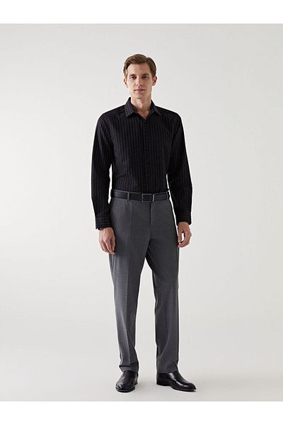 LC Waikiki Ανδρικό πουκάμισο LCWAIKIKI Formal Slim Fit μακρυμάνικο ριγέ Gabardine