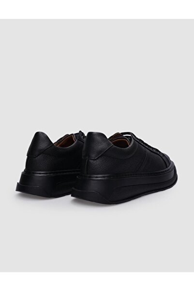 Cabani Black Genuine Leather - 100% Lace-up Women's Sports Shoes