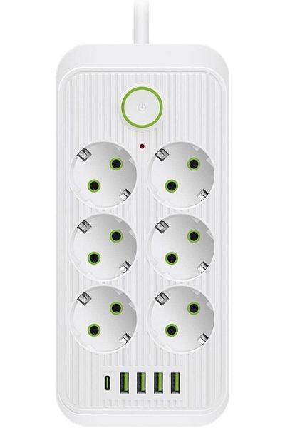 STOREMAX Svticaret Tc-21564 6-Piece 1.5 Meter Cable 4 USB Type-C 3000W 16Ah Surge Protected Socket (Beya