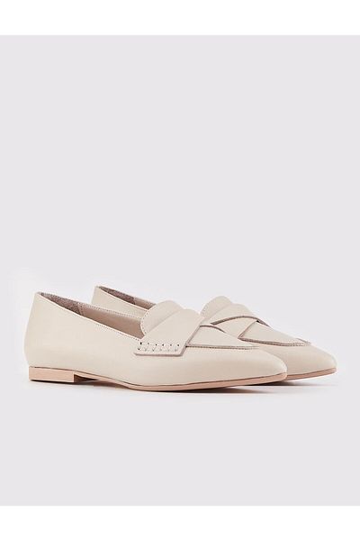 Cabani Genuine Leather Mink Women's Flat Shoes