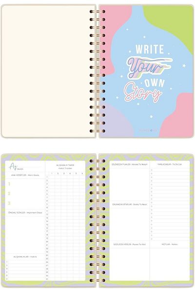 STOREMAX MU-ARTSHOP A5 Spiral Unlimited Color Planner Дневен ред Мотивационна страница Block Color TNCa 871301