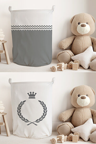 Talia Home قطعتان من لعبة غرفة الأطفال والرضع بنمط متعرج وإكليل وسلة متسخة - ...