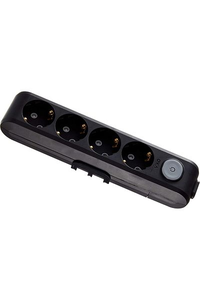 STOREMAX Svticaret Multi-Let 4-Way Switch Terminal Block Black Socket Mhm 1053513