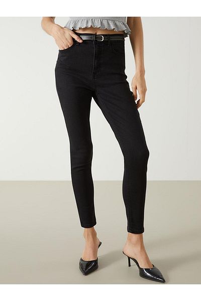 LC Waikiki Blugi LCW cu centură în talie Jupiter Pantaloni de jeans pentru femei Super Skinny Fit