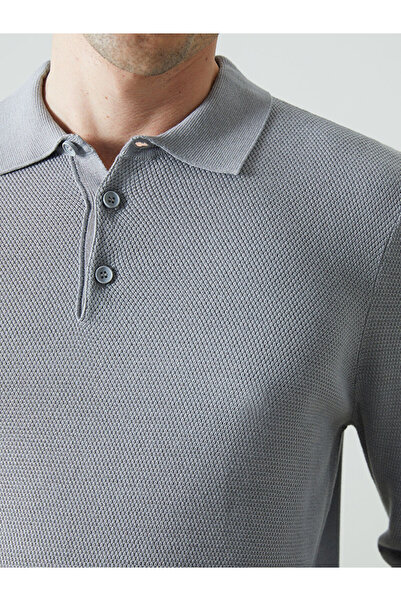 LC Waikiki Ανδρικό πλεκτό πουλόβερ LCWAIKIKI Classic Polo λαιμόκοψη μακρυμάνικο