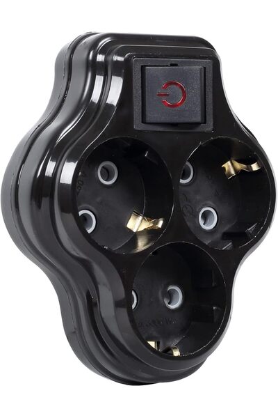 STOREMAX acelya 3lü Anahtarlı Golyat, Üçlü Topraklı Priz Duvar Tipi Çoklayıcı...