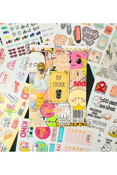 STOREMAX DIY Sticker Book 24*17 cm Size, 16 Sheets, Special Design and Colorful Stickers