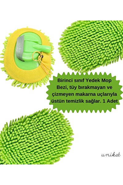 UNIKAT Teleskopik Mikrofiber Araç Yıkama Fırçası Yedek Mop Başlığı Sarı 1 Adet