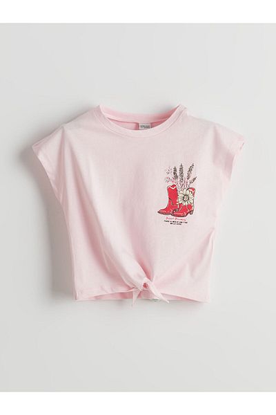 LC Waikiki Lcw Eco Crew Neck Girls' Crop T-Shirt