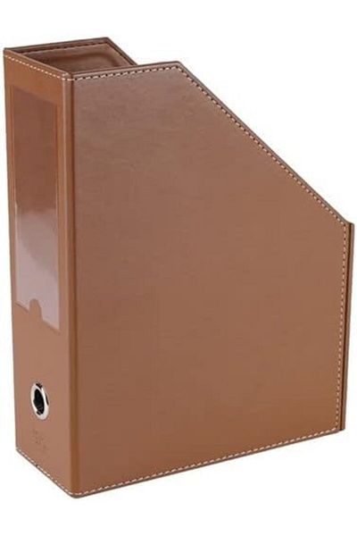 STOREMAX Artificial Leather Desk Top Document Organizer 23*30*9 cm Tan