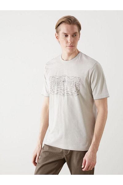 LC Waikiki Crew Neck Short Sleeve Printed Combed Cotton Men's T-Shirt