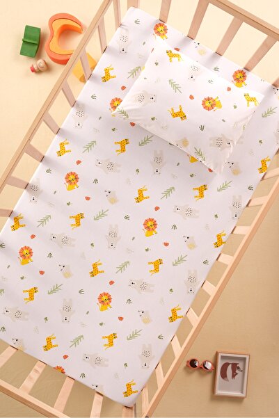 Bondberro %100 Pamuk Poplin Kumaş  Çarşaf ve Yastık Kılıfı  Lastiksiz Çarşaf 100x150cm  35x45cm Yastık Kılıfı