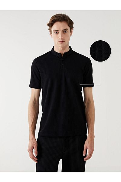 LC Waikiki Νέα σεζόν Polo Collar Kisa Sleeve Ανδρικό Tisort με υφή - S55685Z8