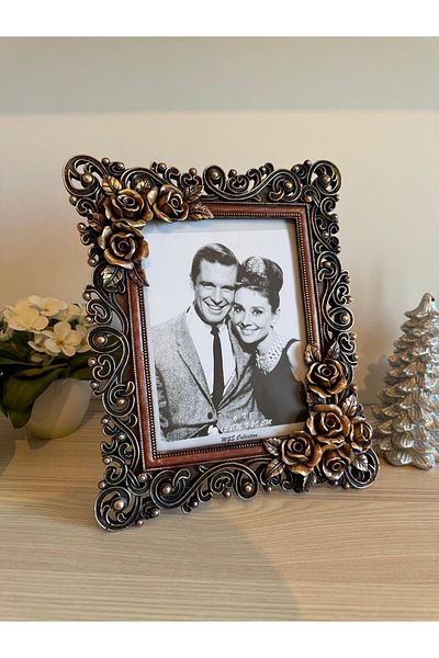 MGS COLLECTION Decorative Picture Frame Rose Motif Gülşah Frame 15X20 cm