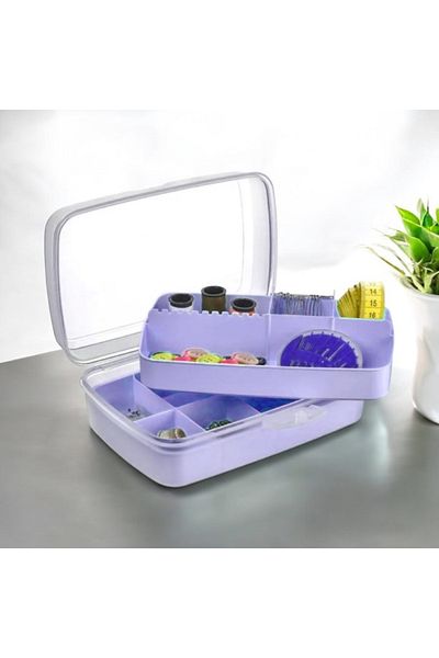 HOLLYHOME 2L Lilac Premium Organized Stall Organized Sewing-Bead Storage